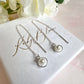 925 sterling silver Pearl thread through earrings.