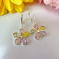 Pastel flower confetti Huggie hoop Earrings.