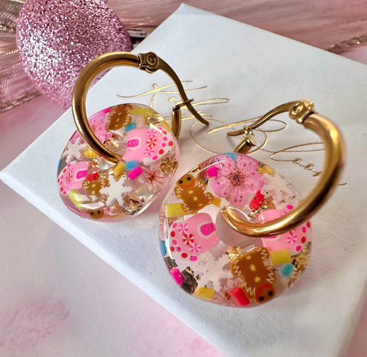 Ginger bread cottage bloom earrings