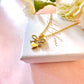 Gold Bow heart Necklace.