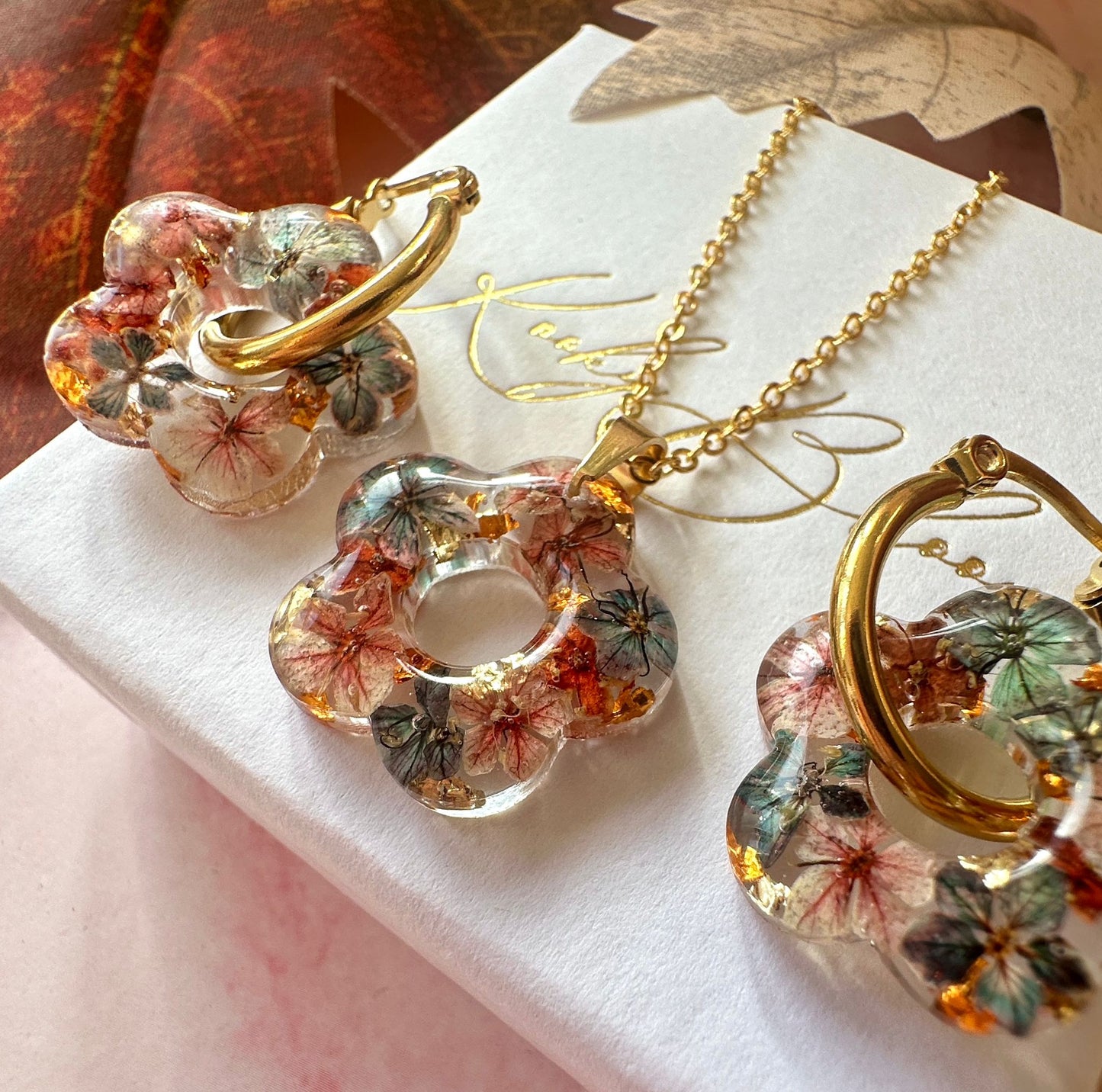 Ember Bloom flower earrings