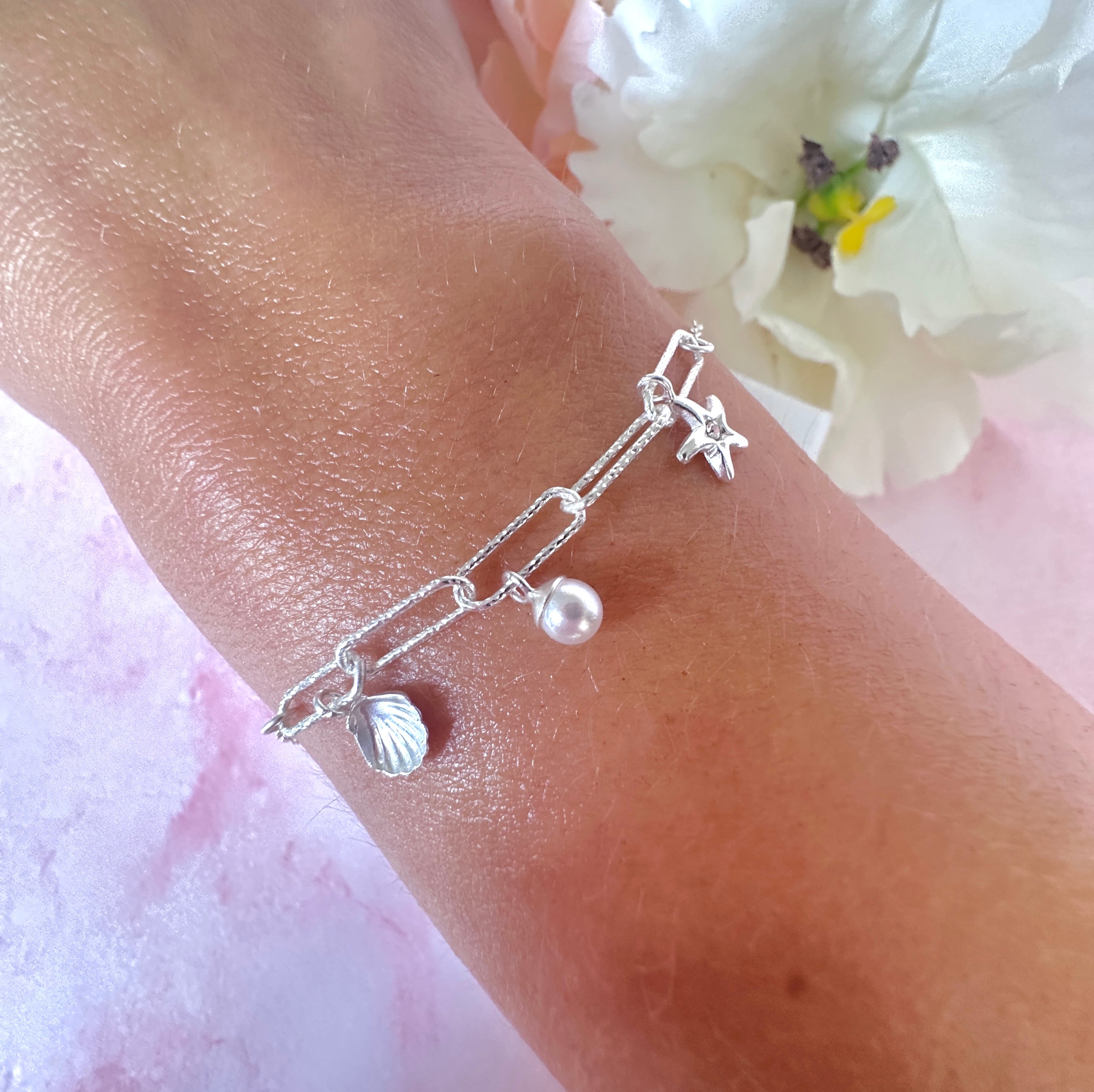 925 sterling silver Seaside charm Bracelet.
