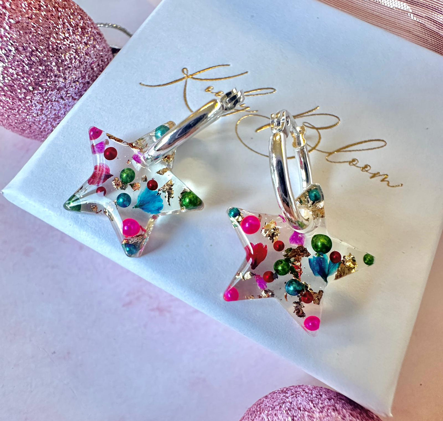Festive star bloom earrings