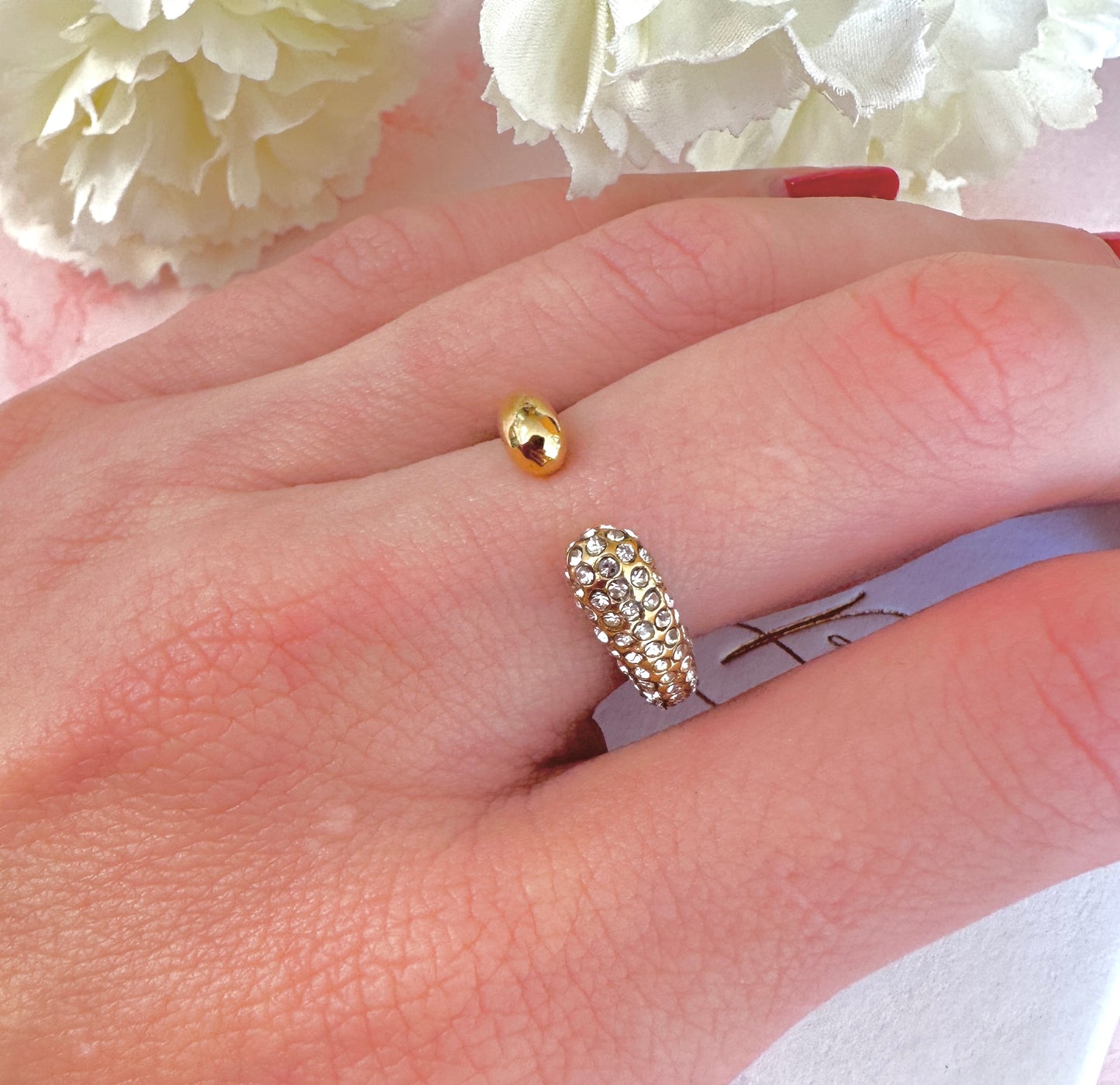 CZ Wrap around adjustable ring.