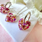 Black Forest flower heart hoop earrings.