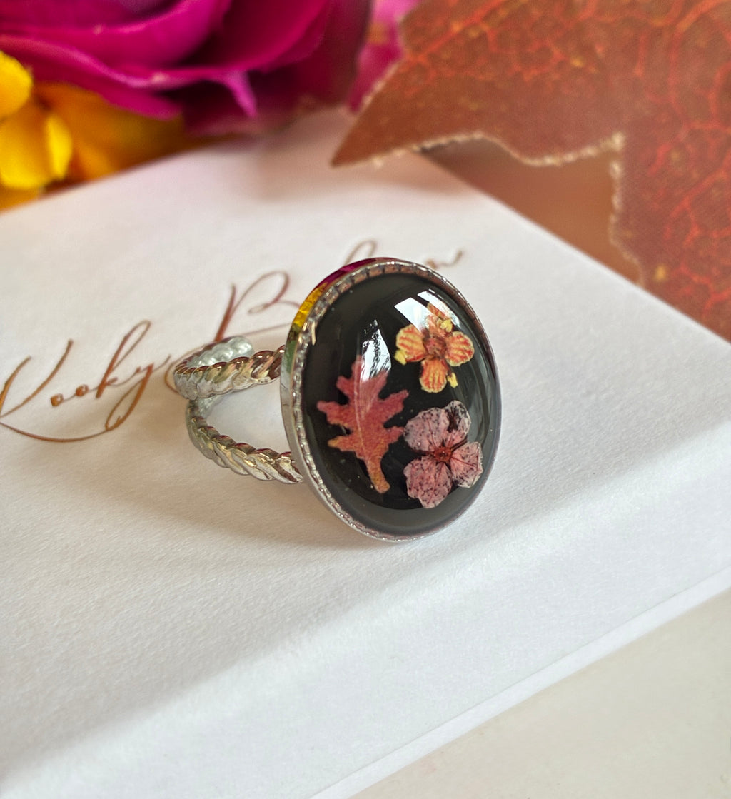 Silver Autumn Fall Ring.