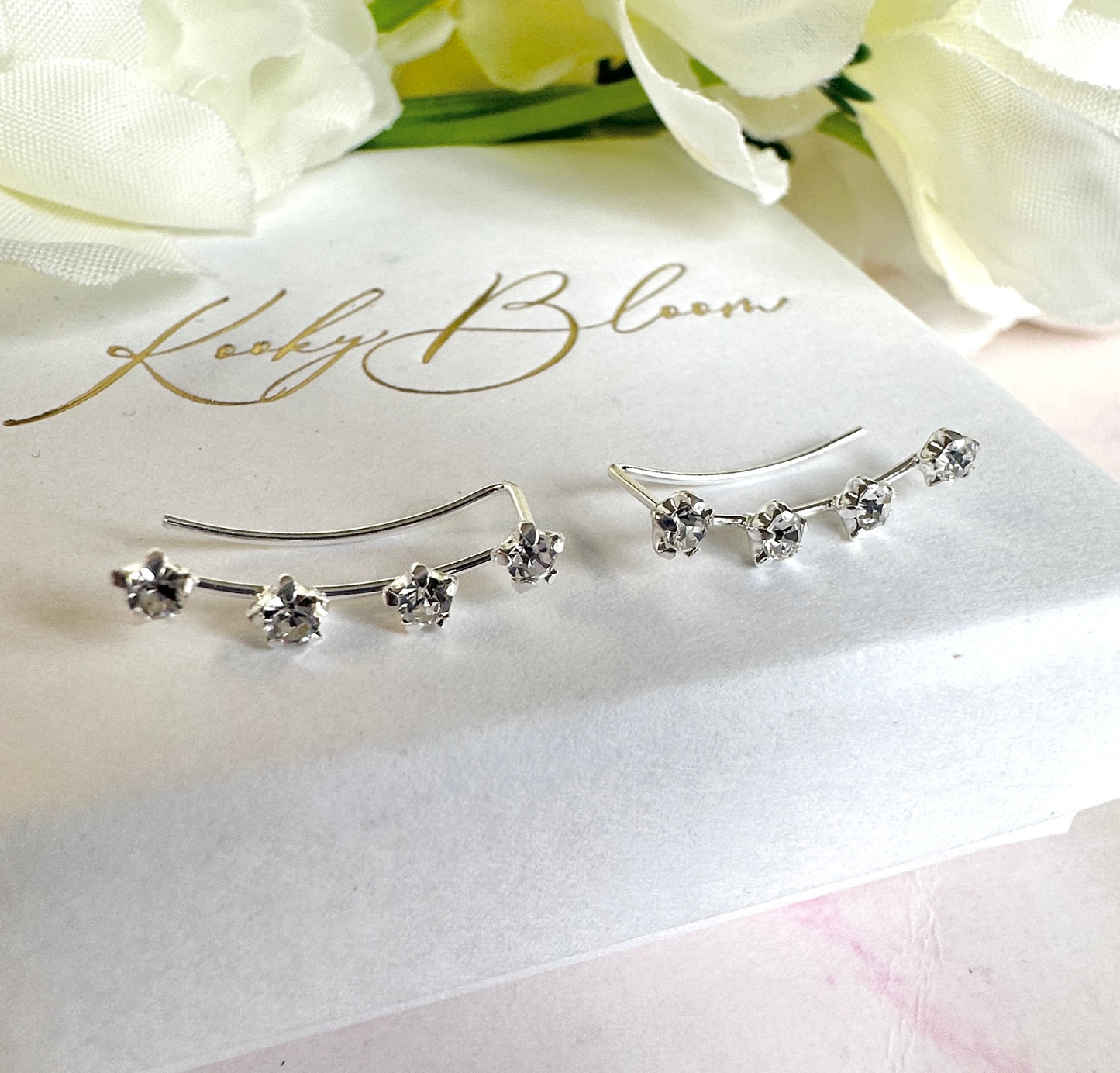 925 sterling silver CZ Star Ear climbers