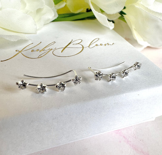 925 sterling silver CZ Star Ear climbers