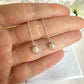 925 sterling silver Pearl thread through earrings.