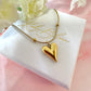 Gold Heart snake chain necklace.