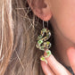 Snake real flower hoop earrings.