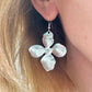 Silver large Hydrangea drop Earrings.