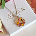 Silver Autumn Sunflower Bloom necklace.