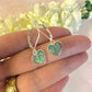 925 sterling silver Aqua Petal heart huggie earrings.
