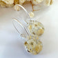 925 sterling silver Boho cream Teardrop hoop earrings.