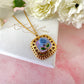 Gold vintage style Blue flower Necklace.
