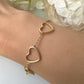 Gold Hollow Heart chain bracelet.