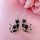 Black Cat Bloom hoop Earrings.
