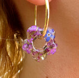 Periwinkle Purple forget me not Flower earrings.