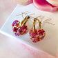 Black Forest flower heart hoop earrings.