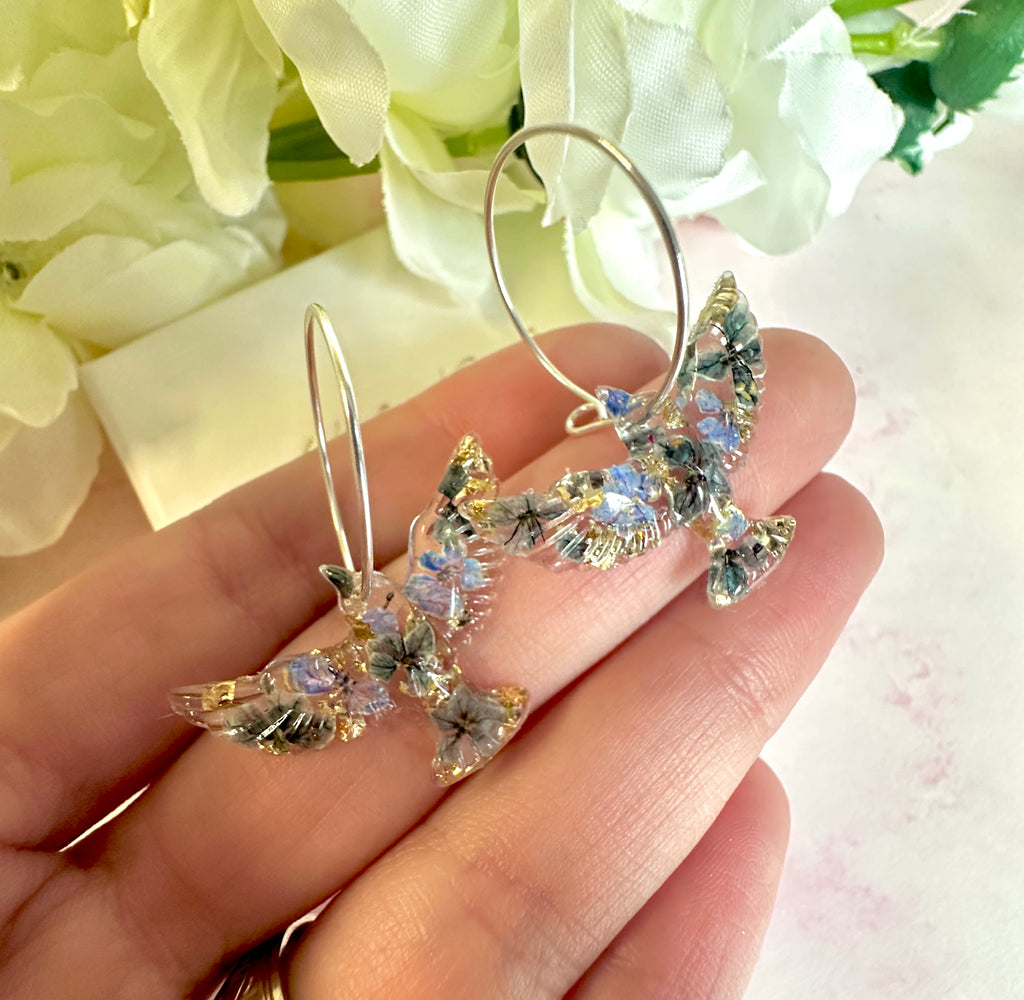 * Limited edition * Bloom Bird hoop earrings