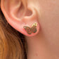 Gold butterfly Stud earrings.
