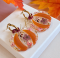 Large woodland Pumpkin earrings.