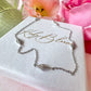 Silver dainty engraved star diamond necklace.