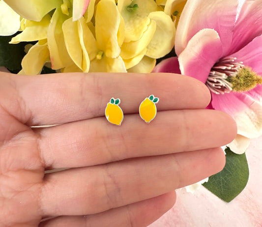 925 Sterling silver Lemon stud earrings.