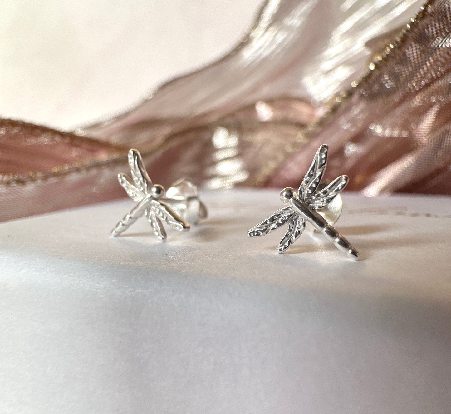 925 Sterling silver Dragonfly stud earrings.