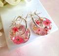 Coral bloom irregular Donut hoop earrings.