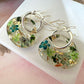 Olive oval green Flower earrings