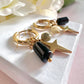 Gold Star Gemstone charm hoop earrings