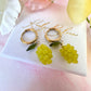 Green grape gold earrings.