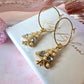 Gold Pearl Christmas Tree hoop earrings