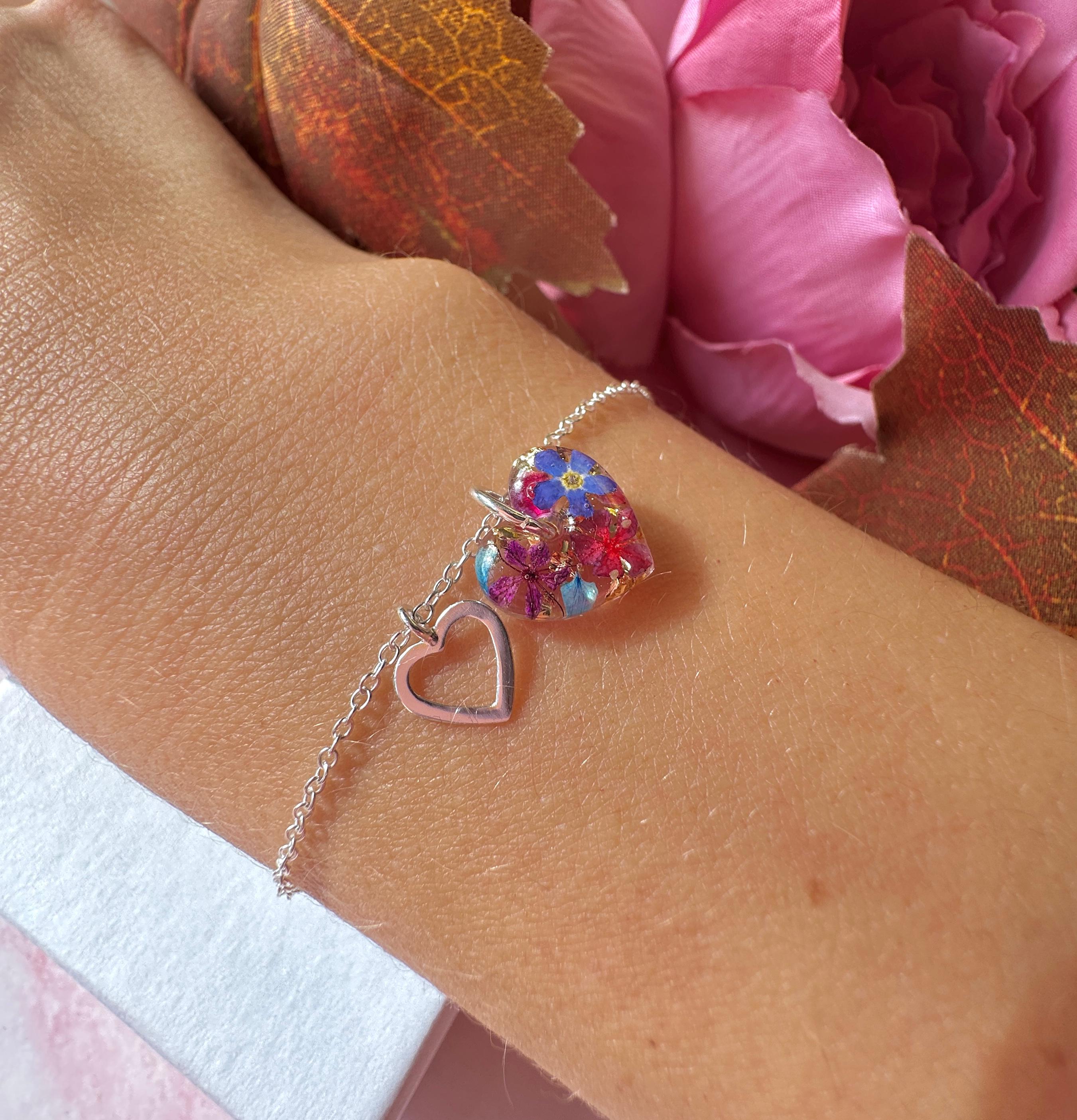 Twilight flower Heart 925 sterling silver bracelet