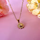 Gold mini Sunflower necklace.