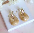 Silver chunky stone earrings.