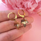 Gold Autumn leaf huggie earrings