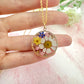 Gold Daisy garden Flower Necklace.