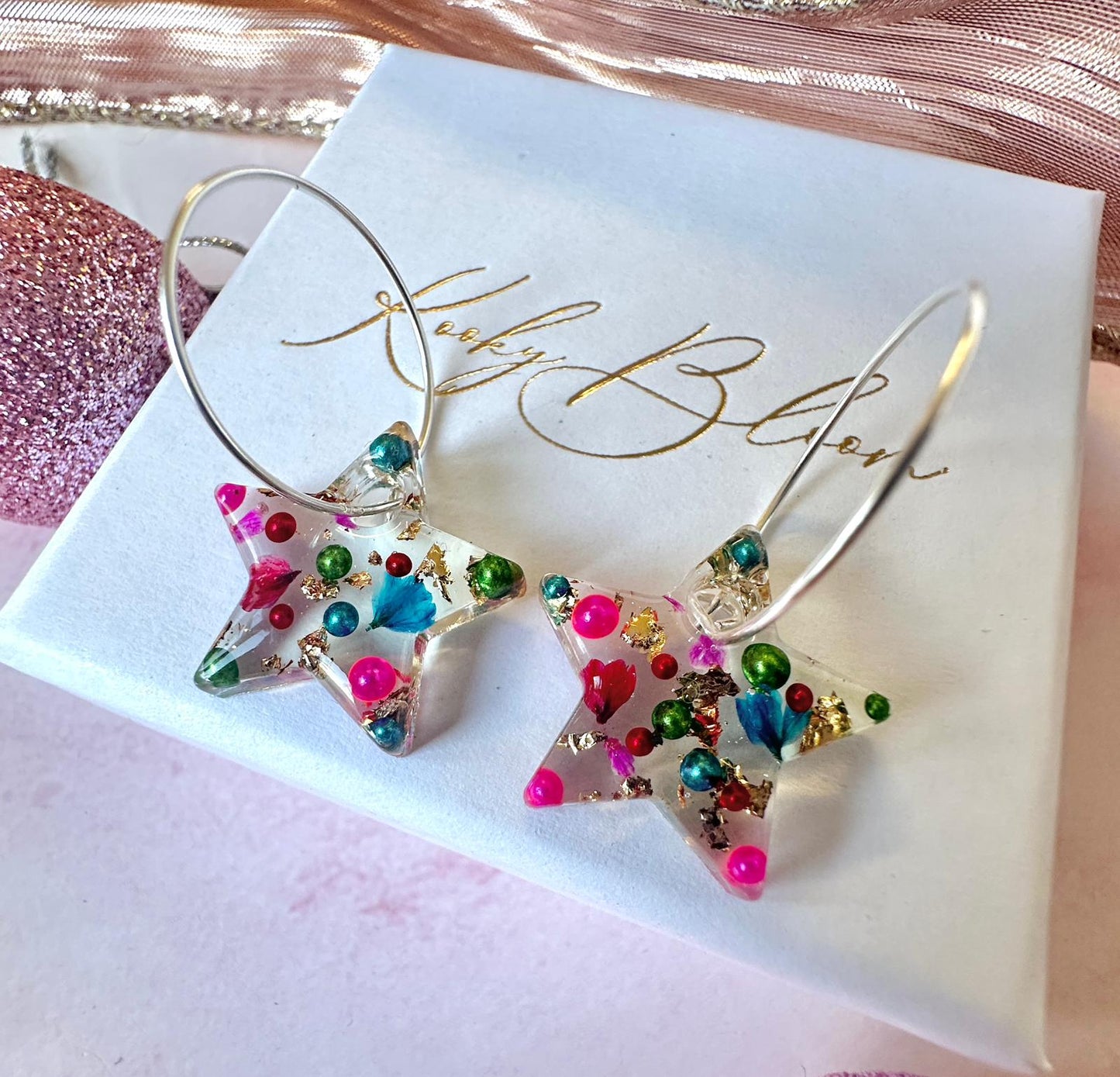 Festive star bloom earrings