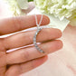 Silver cz Long Moon necklace.