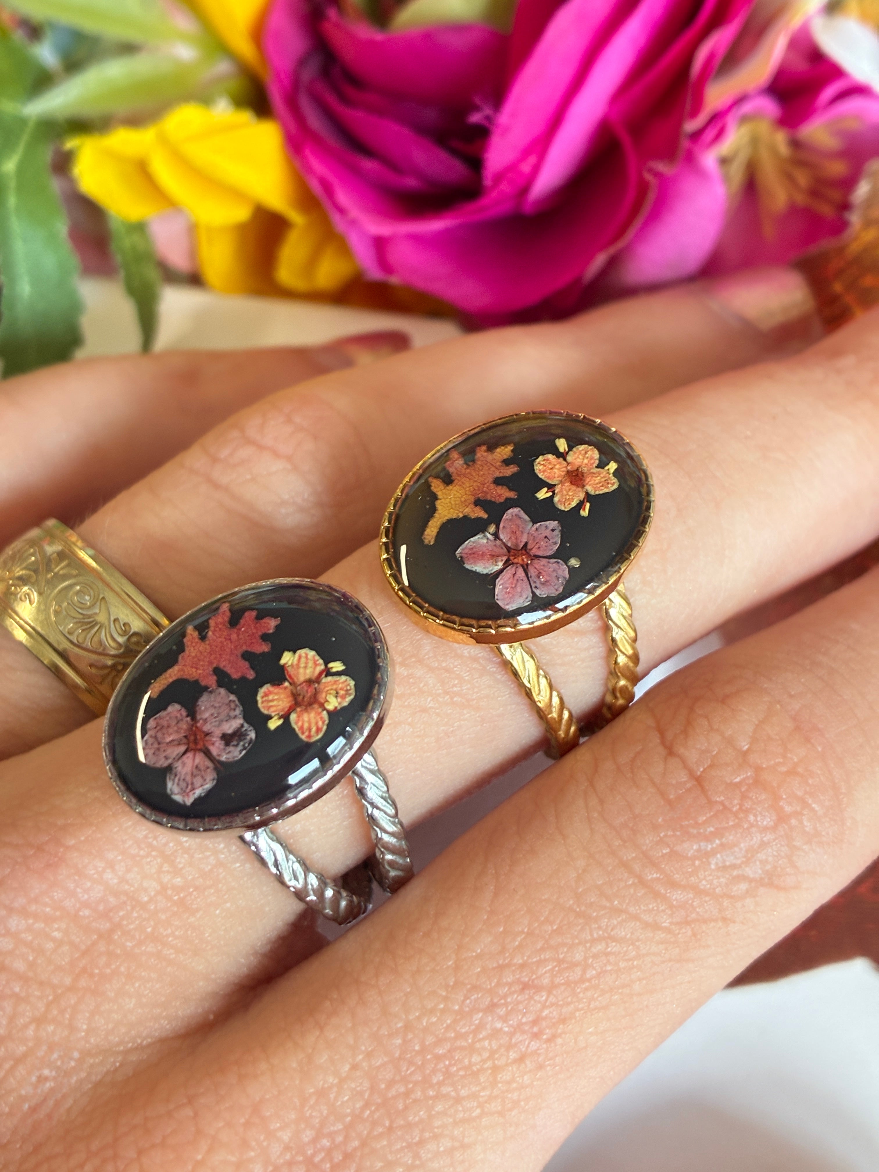 Silver Autumn Fall Ring.