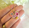 Gold Spring cocktail Bloom Heart necklace.