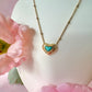 Gold Turquoise Heart satellite chain necklace.