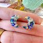 Blue moon Forget me not Sterling silver stud earrings.