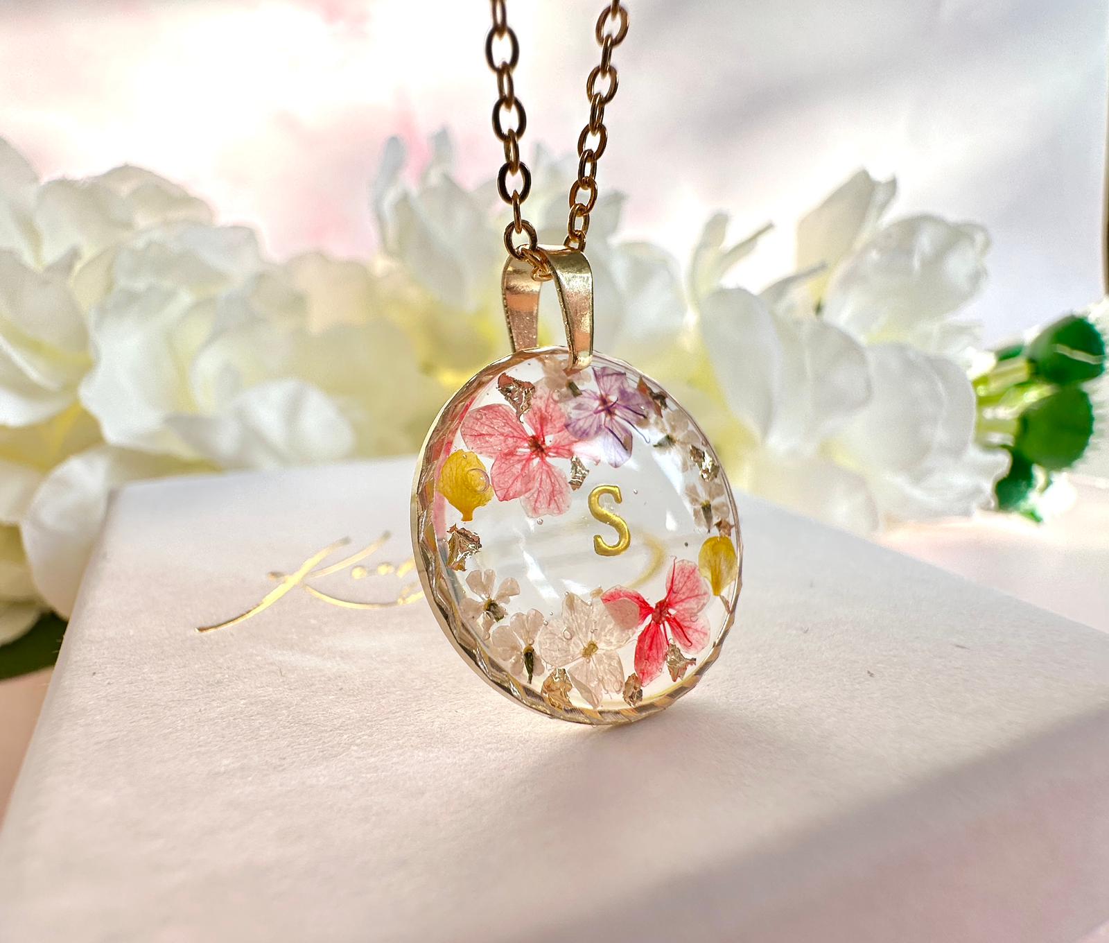 Gold Bloom custom Initial Necklace