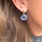 Denim Donut bloom earrings.