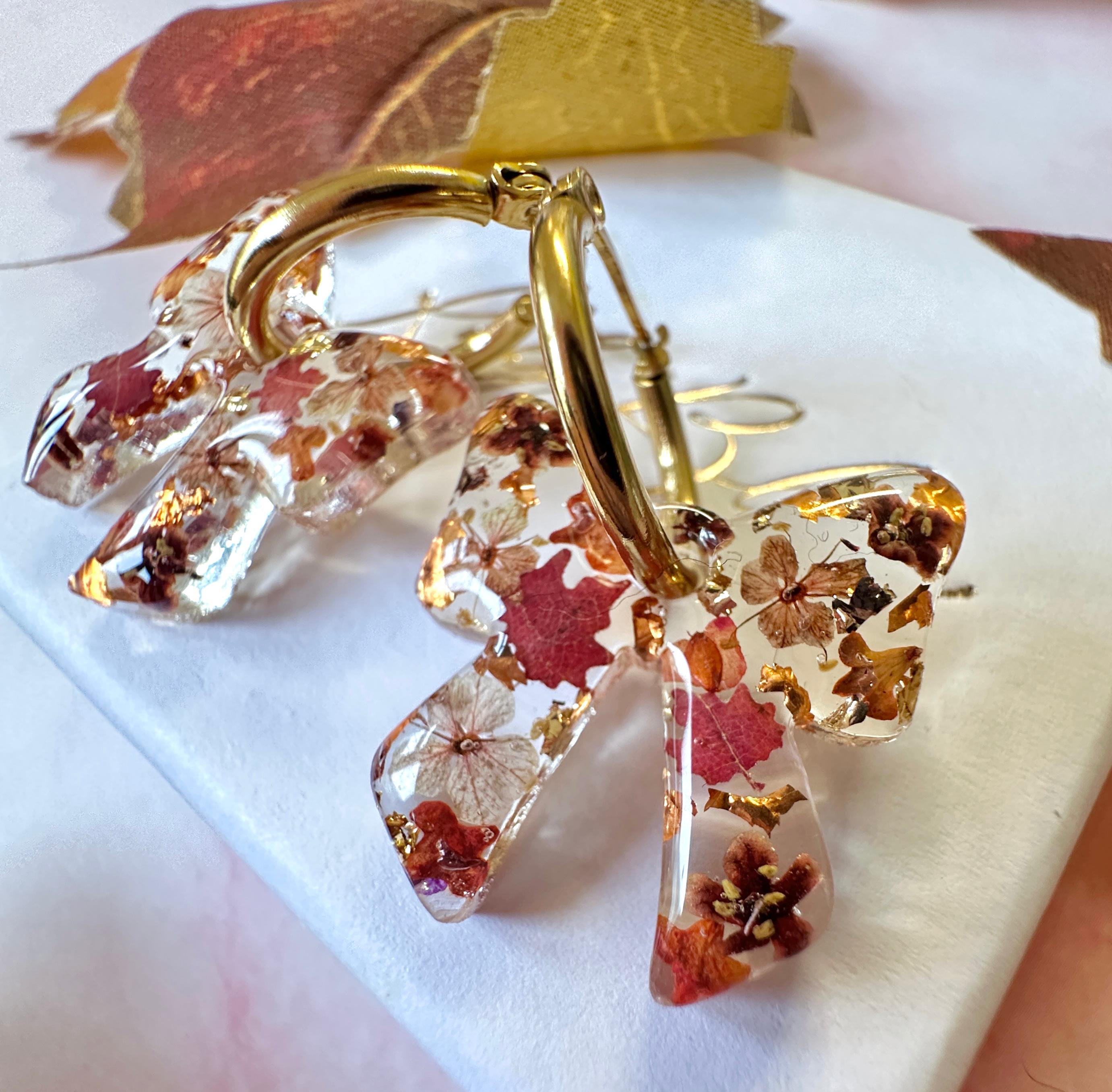 Rustic Ribbon bloom bow earrings.