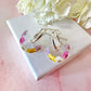 Blossom scallop semi circle bloom earrings.